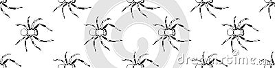 Vector seamless pattern of outline spiders. Simple background and texture of theme of insects, animals, halloween Stock Photo