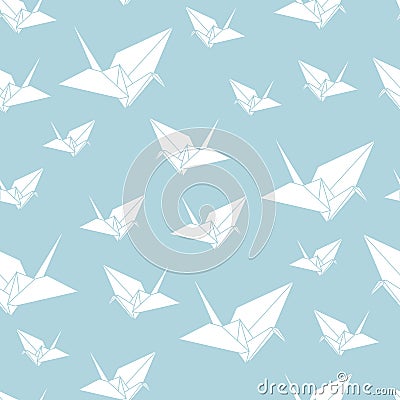 Vector seamless pattern paper origami swan Stock Photo