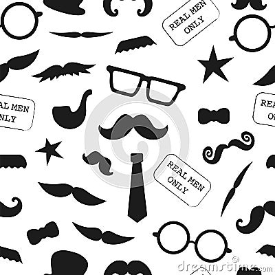 Vector seamless pattern of photo booth props Vector Illustration