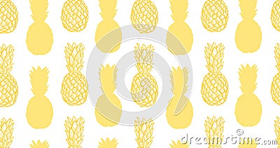 Vector seamless pattern, pineapples background, yellow and white colorful. Stock Photo