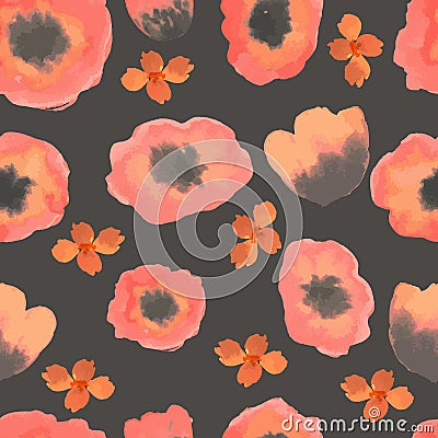 vector seamless pattern poppies background Vector Illustration