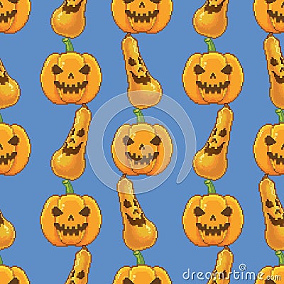 Vector seamless pattern with pumpkins Vector Illustration