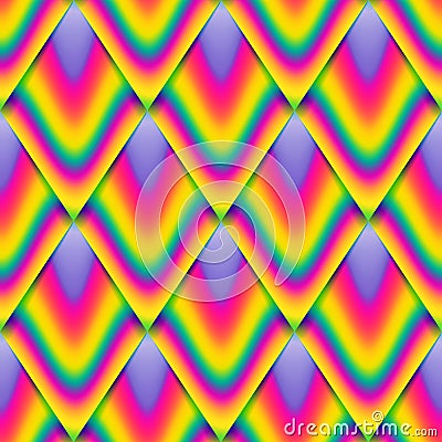 Vector Seamless Pattern, Rainbow Scale, Colorful Endless Background. Vector Illustration