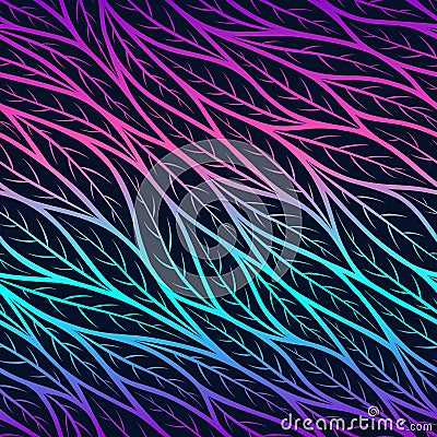 Vector seamless pattern. Repeated leaf patterns. Neon print. Abstract bright background. Repeating leaf texture. Trendy color grap Stock Photo