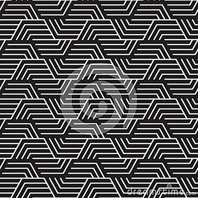 Vector seamless pattern. Repeating geometric lines. Abstract lattice background design. Vector Illustration