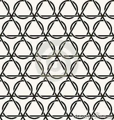 Vector seamless pattern. Repeating intertwining cordage, ropes. Vector Illustration