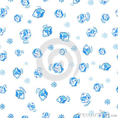 Simple Vector Seamless Pattern shaking, ice cube and cold symbol for Background, Paper Wrap, Banner, curtain, etc Vector Illustration