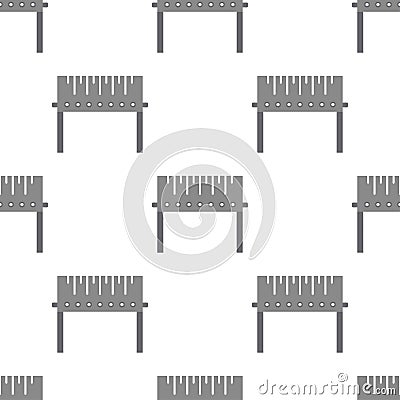 Vector seamless pattern of simple barbecue grill Vector Illustration