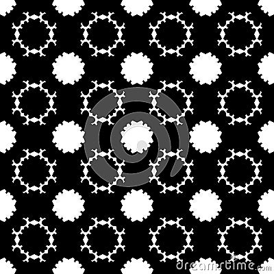 Vector seamless pattern, simple dark floral background Vector Illustration