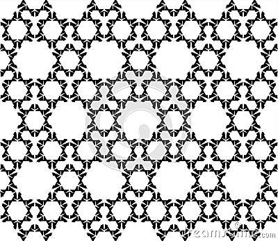 Vector seamless pattern, simple figures, hexagons & triangles Vector Illustration