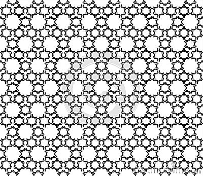 Vector seamless pattern, simple figures, hexagons & triangles Vector Illustration