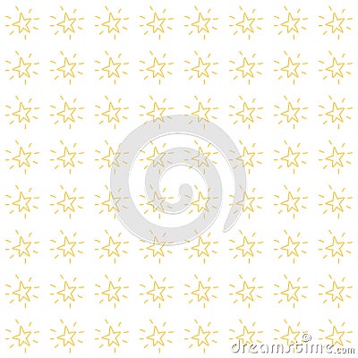 Vector seamless pattern of simple minimalist hand drawn stars Stock Photo