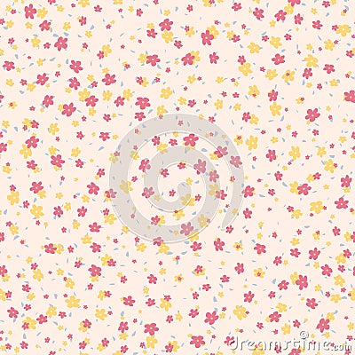 Vector seamless pattern with small pretty flowers. Liberty style floral texture Vector Illustration