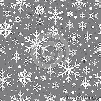 Vector seamless pattern with snowflakes. Vector Illustration