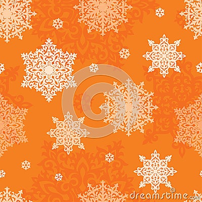 Vector seamless pattern of snowflakes. New Year or Christmas background texture for greeting card, gift box wrapping Vector Illustration