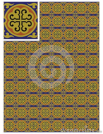 Seamless pattern stock vector, use for tiled background, Colored Stock Photo