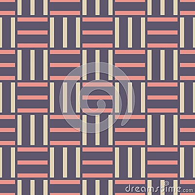 Vector seamless pattern of striped squares. Crosshatch geometric pattern. Modern stylish texture. Repeating geometric tiles. Vector Illustration