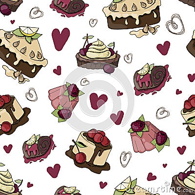 Vector desserts and sweets Vector Illustration
