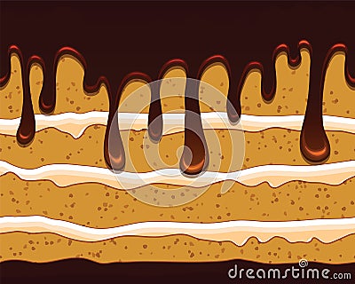 Vector seamless pattern with tasty cake Vector Illustration