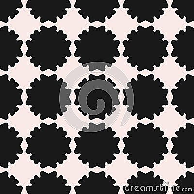 Vector seamless pattern, texture with flat floral silhouettes Vector Illustration