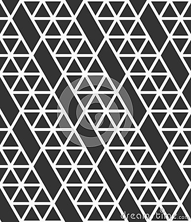 Vector seamless pattern. Mosaics motif. Polygonal trellis on the base of triangular grid. Triangles, geometric shapes pattern. Vector Illustration