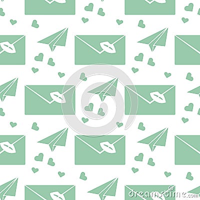 Vector seamless pattern Valentine`s Day Letter Vector Illustration