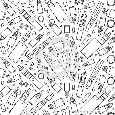 Vector seamless pattern for vape shop and vape service Vector Illustration