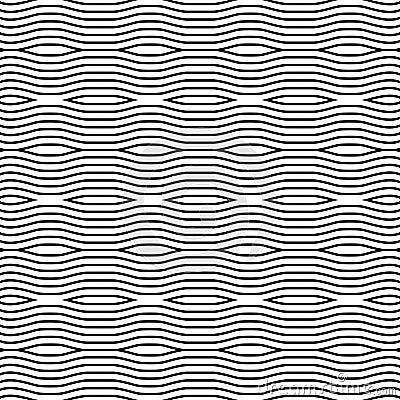 Vector seamless pattern, vertical wavy lines. Simple background. Vector Illustration