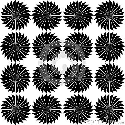 Black and white curved seamless pattern Vector Illustration