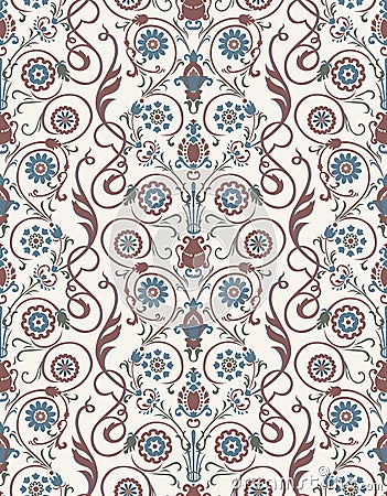 Vector seamless pattern in Victorian style. Vector Illustration