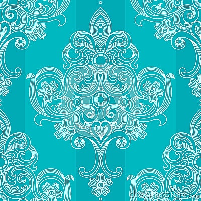 Vector seamless pattern in Victorian style. Vector Illustration