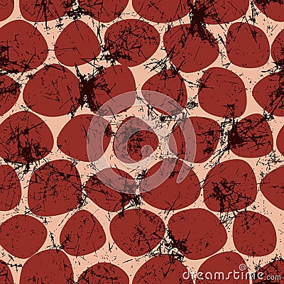 Vector seamless patterns with abstract stones. Creative brown grunge backgrounds with rocks. Vector Illustration