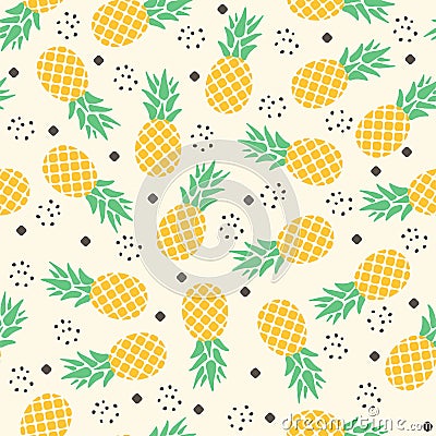 Vector seamless pineapple pattern Vector Illustration