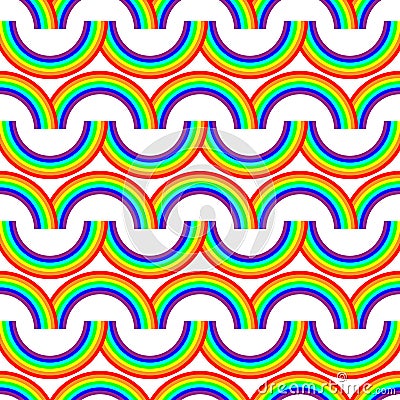 Vector seamless pride gay lesbian abstract rainbow pattern on white background Stock Photo
