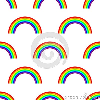 Vector seamless rainbow pattern on white background. Vector Illustration