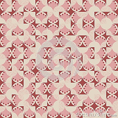 Vector seamless random geometric irregular pattern with abstract hands and geometric shapes background for fabric Vector Illustration