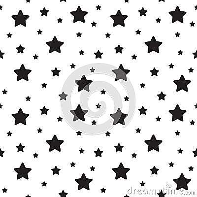 Vector seamless stars pattern. Star background based on random elements for high definition concept. Vector Illustration