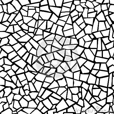 Vector seamless stone pattern black and white. Broken glass. Abstract mosaic pattern. Vector Illustration