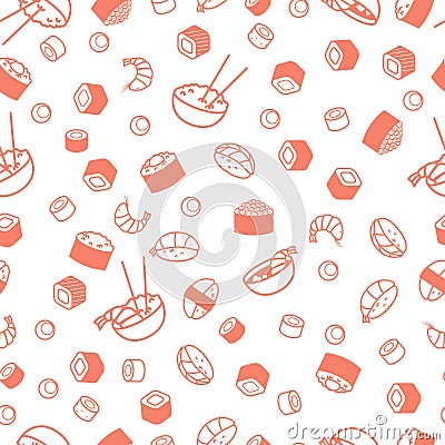 Vector seamless sushi pattern Vector Illustration