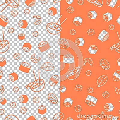 Vector seamless sushi pattern Vector Illustration