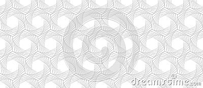 Vector seamless swirl hexagon pattern. Modern stylish thin linear texture Stock Photo