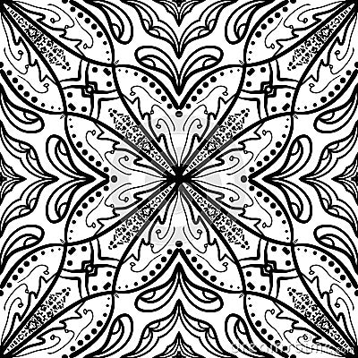 Vector seamless texture. Beautiful black and white pattern for design and fashion with decorative elements Vector Illustration