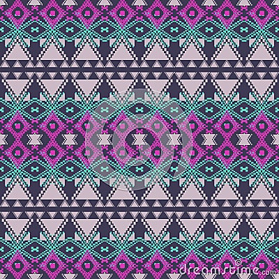 Vector seamless texture. Ethnic tribal geometric pattern. Aztec ornamental style Vector Illustration