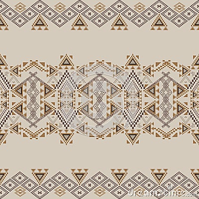 Vector seamless texture. Ethnic tribal geometric pattern. Aztec ornamental style Vector Illustration