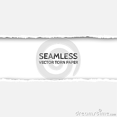 Vector seamless torn paper set on gray background. Vector Illustration