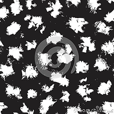 Vector seamless trendy modern dry brush spot pattern. Vector Illustration