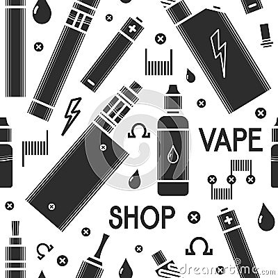 Vector seamless vape pattern Vector Illustration