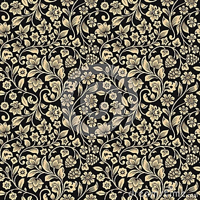 Vector seamless vintage floral pattern. Vector Illustration