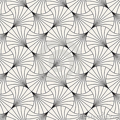 Vector seamless vintage pattern of overlapping arcs in art deco style. Modern stylish abstract texture. Repeating geometric tiles Stock Photo