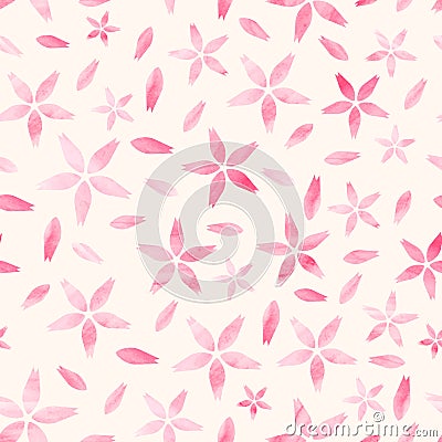 Vector seamless watercolor sakura pattern Vector Illustration